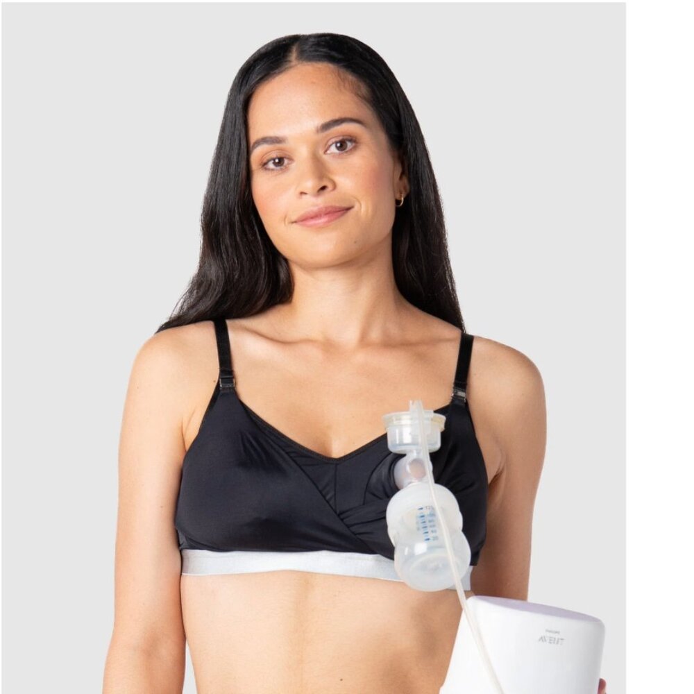 Black Nursing & Pumping Bra with Magenetic Clips , Hotmilk Lingerie, 34DD